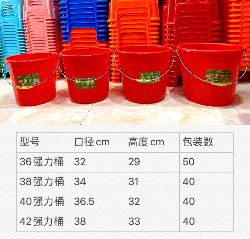 盈发塑业超厚不烂强力桶塑料水桶加厚家用铁耙低压料水桶厂家直销
