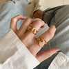 Golden retro advanced brand ring, European style, silver 925 sample, high-quality style, Korean style, simple and elegant design, on index finger