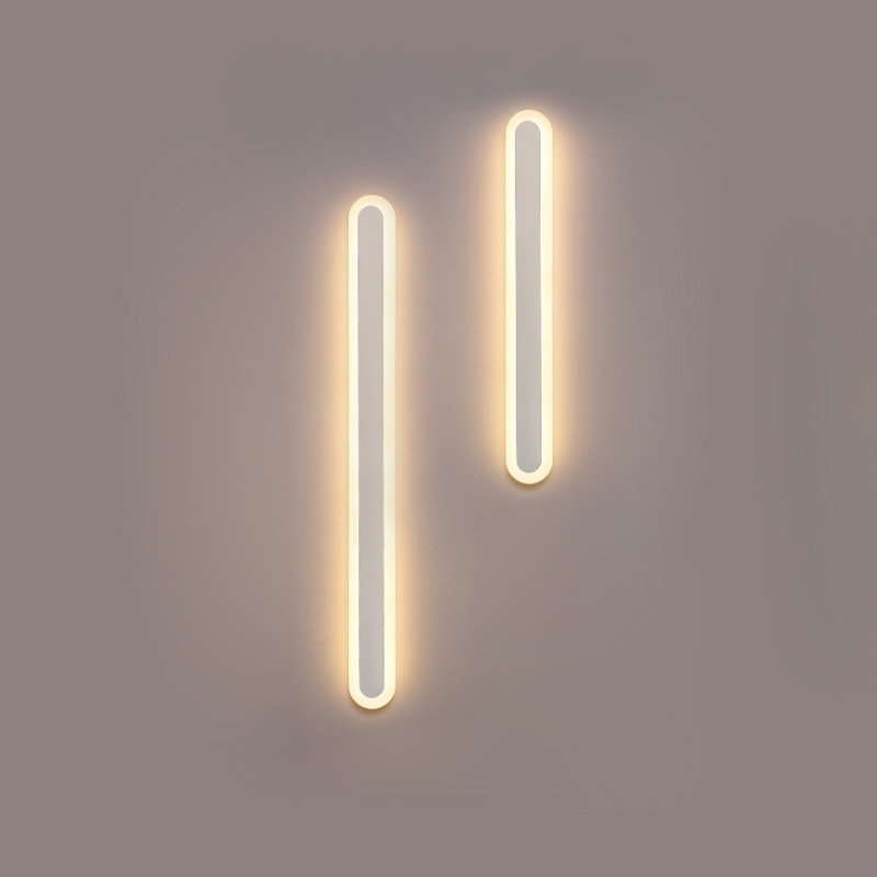 Long Nordic Minimalist Line Wall Lamp Led Simple Strip Wall TVBackground Wall Lamp Bedroom Bedside Lamp