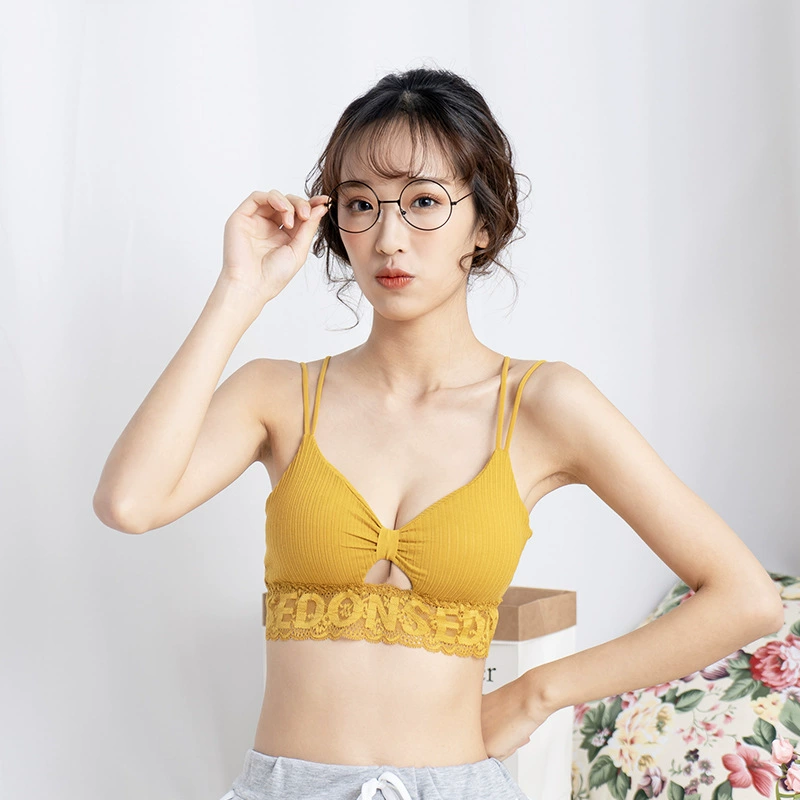 Lace Tube Top Bralette, Push-Up Wireless Bra Top, French-Style, One Size (Women)