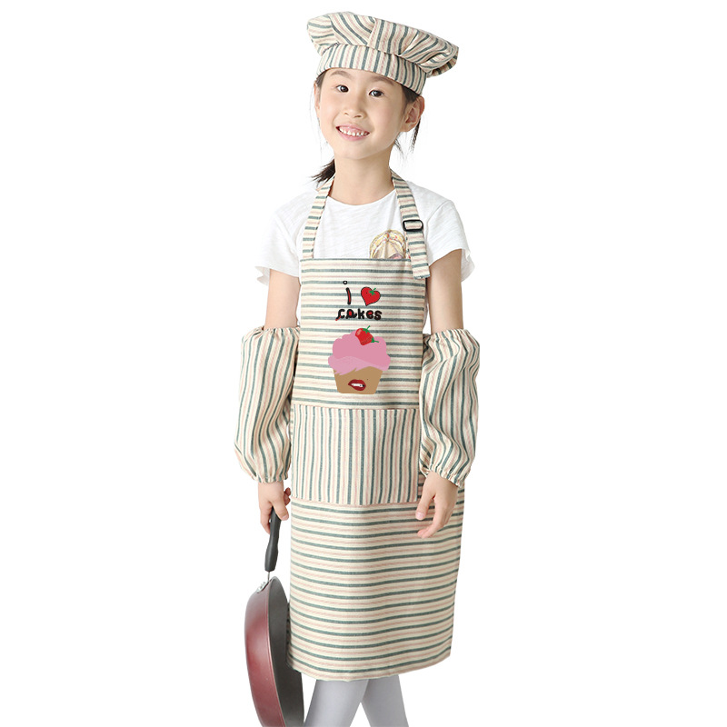 Pintura de estilo coreano para niños anti-incrustante arte para niños medianos y grandes DIY jardín de infantes personalizado LOGO delantal bolsillo