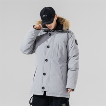 羽绒服男2020冬季新款韩版连帽中长款羽绒服青年休闲合体保暖外套