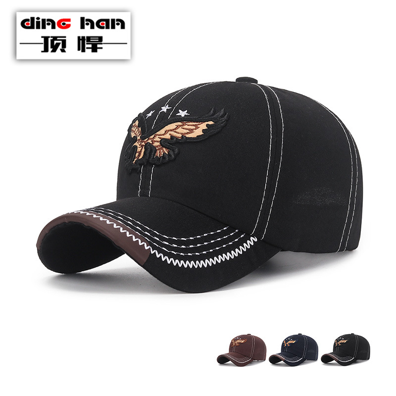 帽子男士时尚贴补立体刺绣老鹰棒球帽春秋季休闲青年遮阳鸭舌帽女