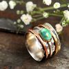 Retro turquoise metal wedding ring suitable for men and women, European style, wish, wholesale, three colors