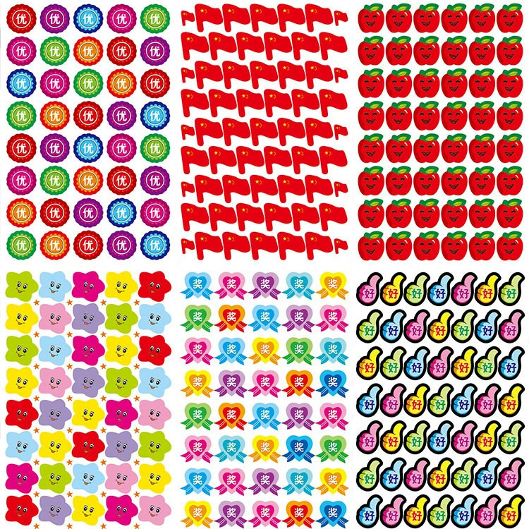 Оптовые студенческие награды Поощрение наклейки со смайликом Детские наклейки Наклейки для детского сада DYI Наклейки для ручного счета