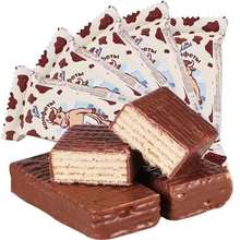 俄罗斯进口巧克力威化饼干康吉罗尼牌涂层威化饼干威化整箱4000克