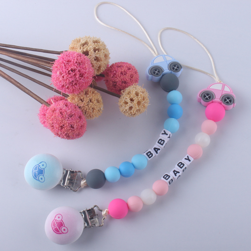 Estrella de cinco puntas bebé silicona chupete cadena clip bebé dientes molienda cadena anti-gota cadena chupete clip