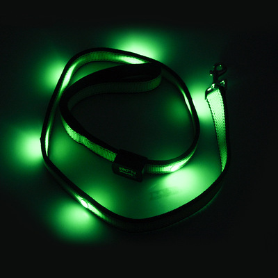新款LED燈珠發光貓貓牽引帶  抽屜式珠光扣閃光 寵物夜間出行拉帶
