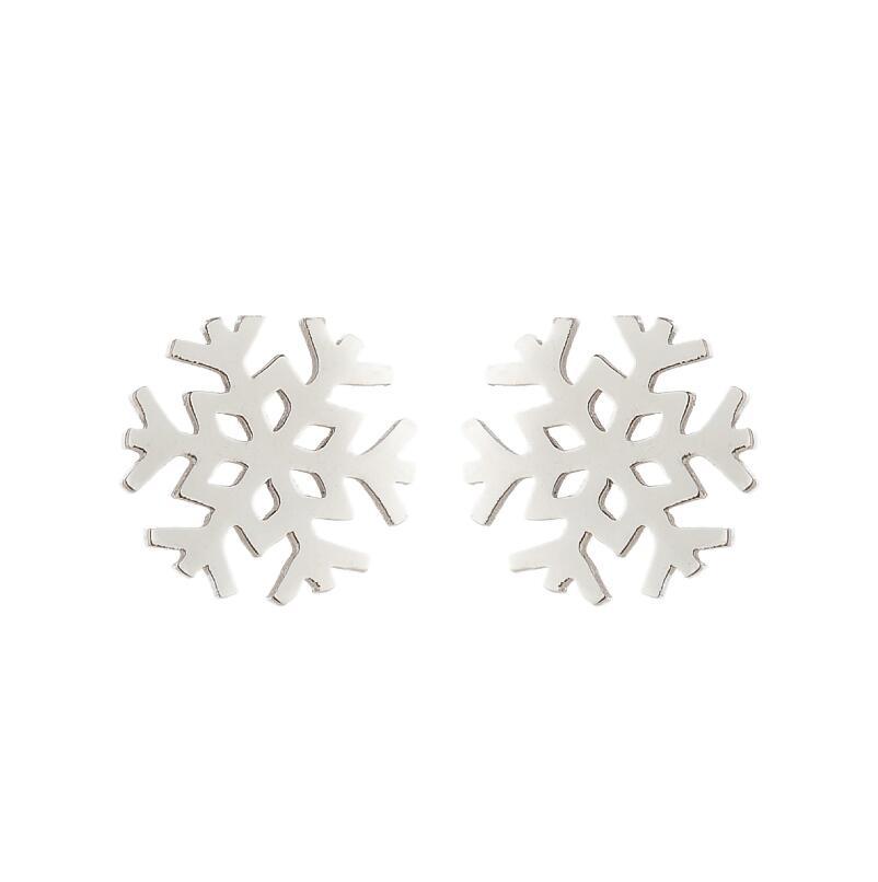 Fashion Snowflake Stainless Steel Plating Ear Studs 1 Pair display picture 3