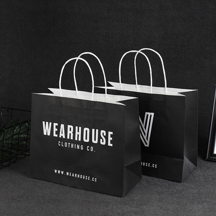 厂家牛皮纸手提袋定制服饰外卖打包袋子便当奶茶礼品手提纸袋定做