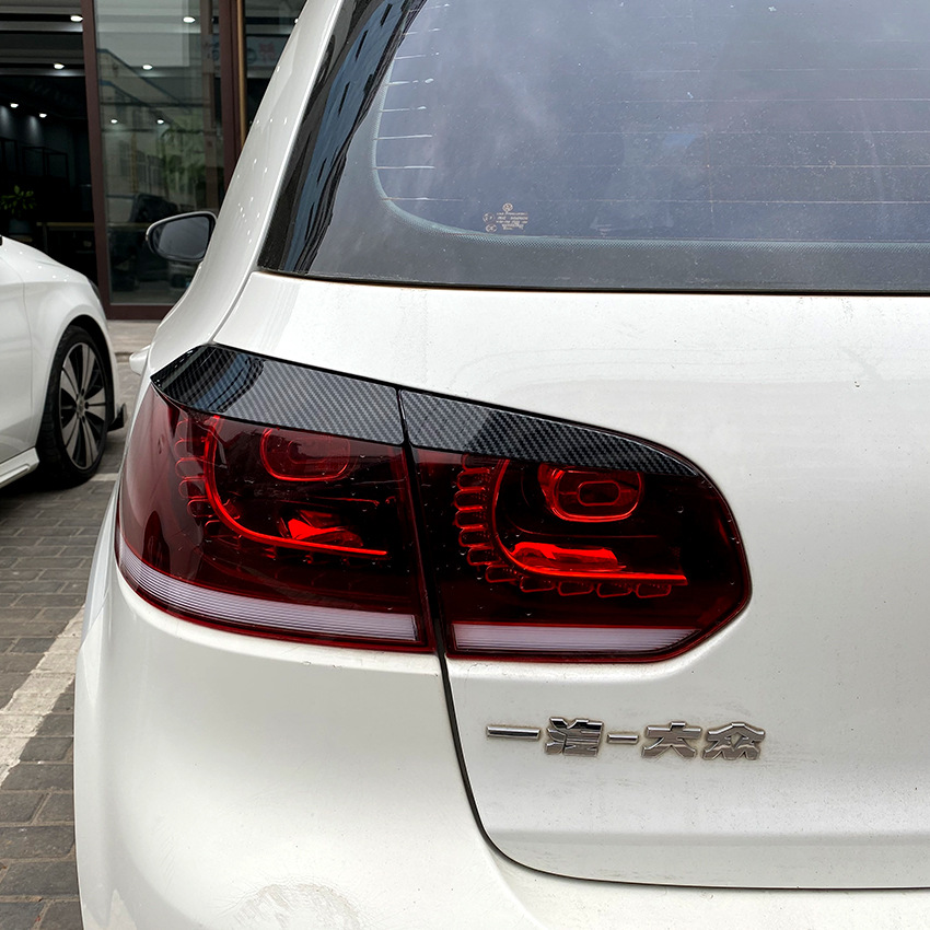 适用大众高尔夫6 高6 Golf 6普通版 GTI R后大灯灯眉车贴外饰改装