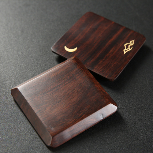 [Inlaid copper coaster] Ebony solid wood solid wood brass large cup holder anti-scalding kung fu tea ceremony accessories saucer