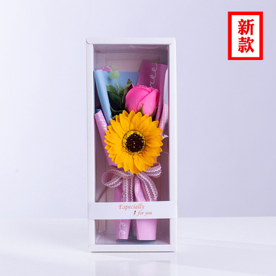 情人节教师妇女母亲节礼物活动礼品香皂花礼盒肥皂花玫瑰太阳花束