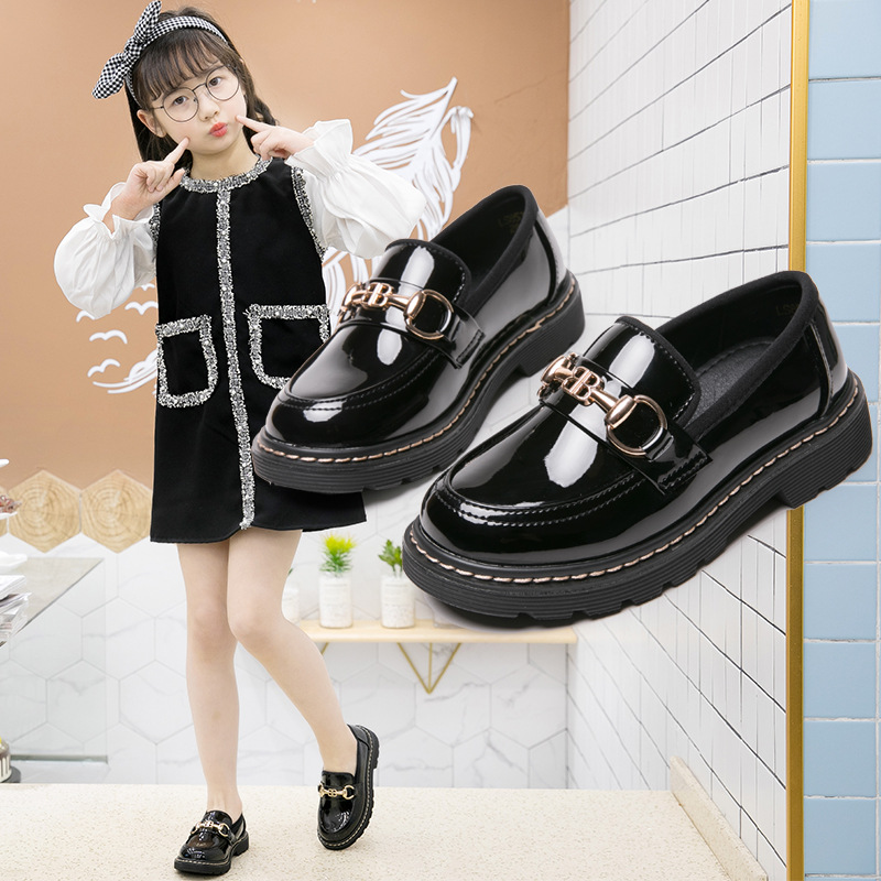 Girls leather shoes princess shoes littl...