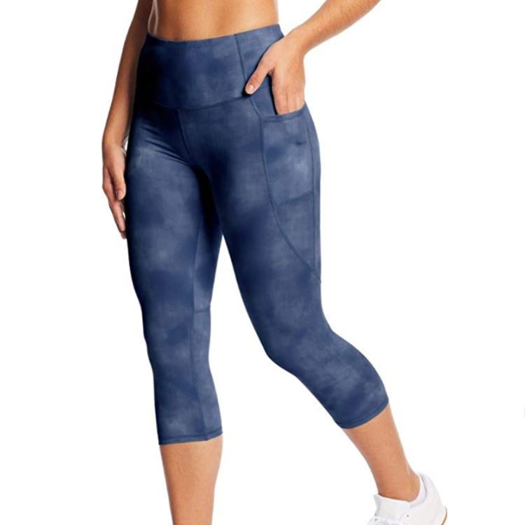 欧美跨境口袋数码印花 瑜伽健身运动跑步训练女士紧身裤   XY328