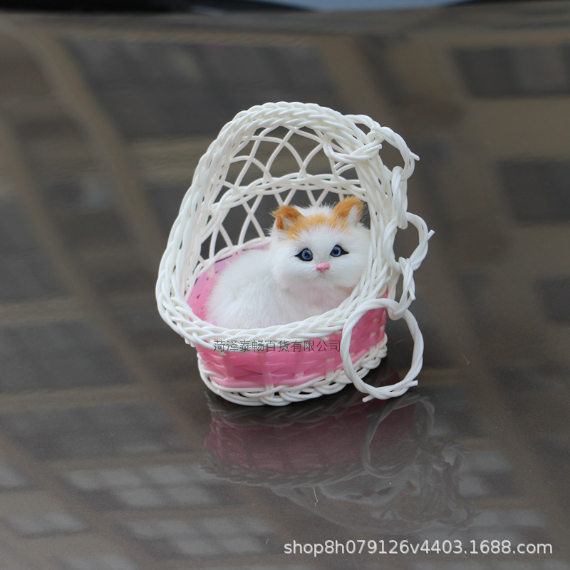 仿真猫咪 会叫花篮猫 吊篮猫咪 礼品摆件饰品猫玩具生日礼物批发