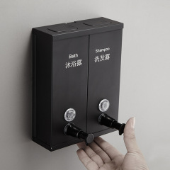 Stainless steel 304 wall-mounted manual soap dispenser shampoo and shower gel bottle bathroom hand soap holder soap liquid