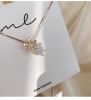 Small design necklace, brand chain for key bag , silver 925 sample, with snowflakes, trend of season, internet celebrity