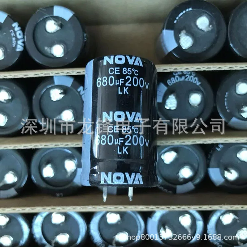 200V 680µF 25×40 Nova, алюминиевый электролитический конденсатор LK 85°C, новый оригинал в наличии