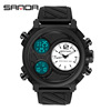 SANDA 3002 new sports watch Male student outdoor night light water dual -display electronic watches