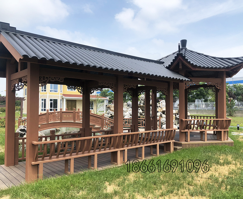 高品质耐候性强 塑木材质凉亭 按需定制 可上门安装