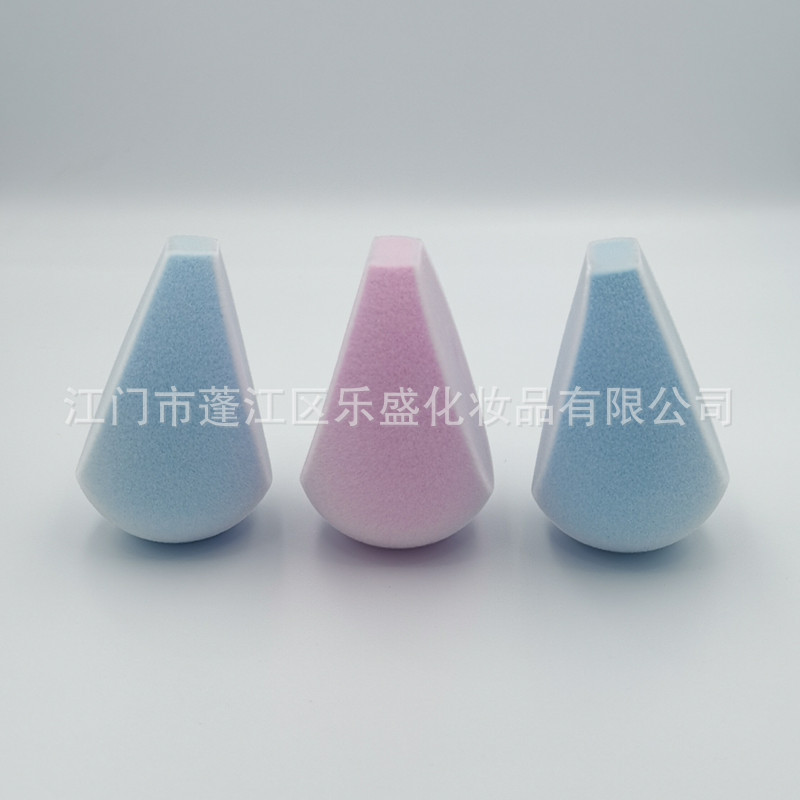 乐盛植绒美妆蛋批发莫兰迪干湿两用水滴斜切粉扑套装化妆工具厂家|ms