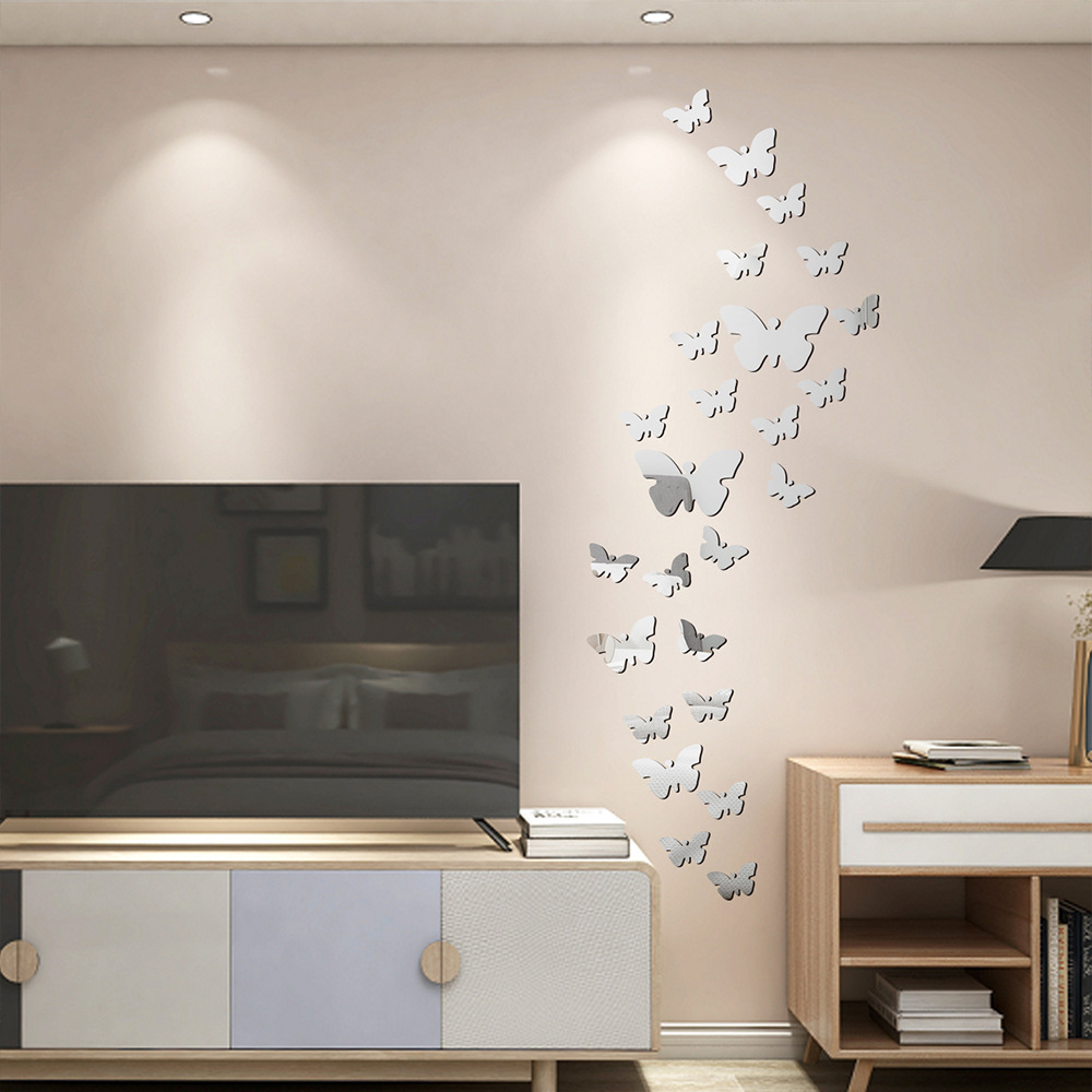 New Colorful Butterfly Flying Acrylic Mirror Wall Stickers display picture 5
