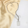 Accessory from pearl, blade, pendant, necklace, European style, suitable for import, simple and elegant design, wholesale