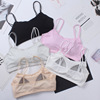 Bra top for elementary school students, breast pads, straps, tank top, wireless bra, underwear, worn on the shoulder, beautiful back