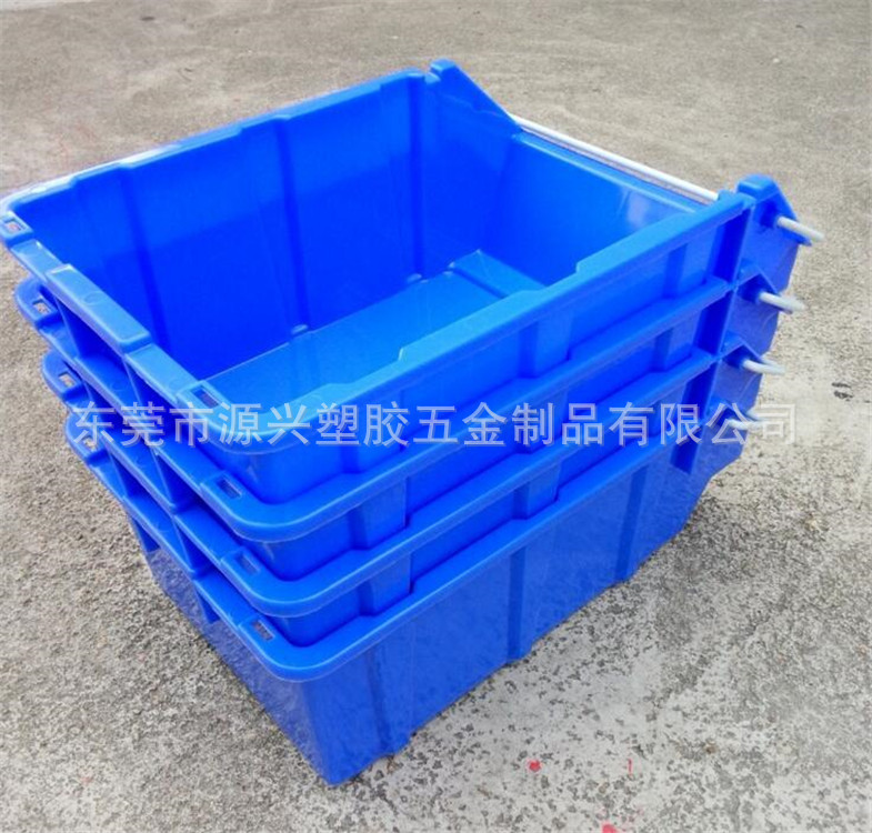 厂家批发带铁耳朵塑料盒 带把手塑胶斜口箱 出口防静电储物零件箱