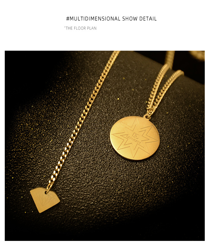 Niche Retro Tassel Diamond Titanium Steel Plated 18k Necklace For Women display picture 4