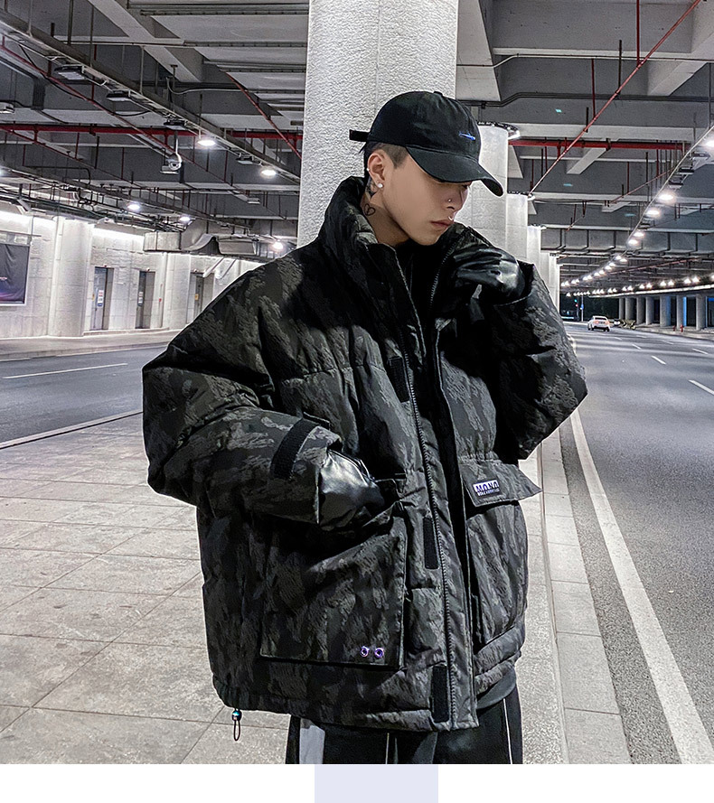 Herren Pufferjacke Mit Buchstabenprint Wintermantel Für Männer_voghion.com