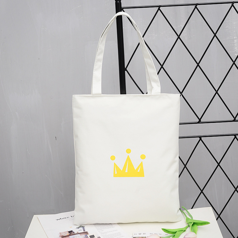 帆布袋LOGO图案印字 12安拉链白色棉布袋 广告手提礼品袋