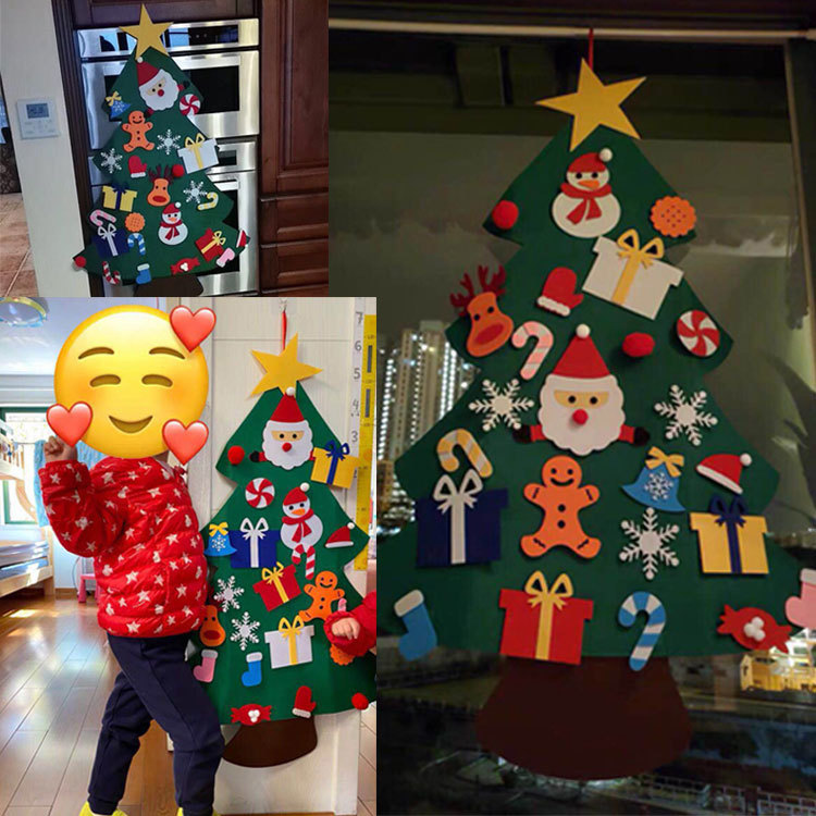 Weihnachtsdekorationen Kinder Handgemachtes Puzzle Diy Filz Stoff Weihnachtsbaum display picture 2