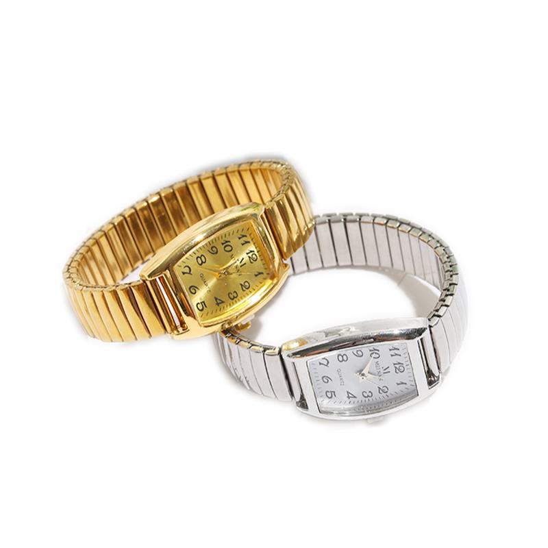 Nuevo reloj de primavera para hombres de mediana edad y ancianos reloj rectangular banda elástica reloj de cuarzo reloj simple de mujer