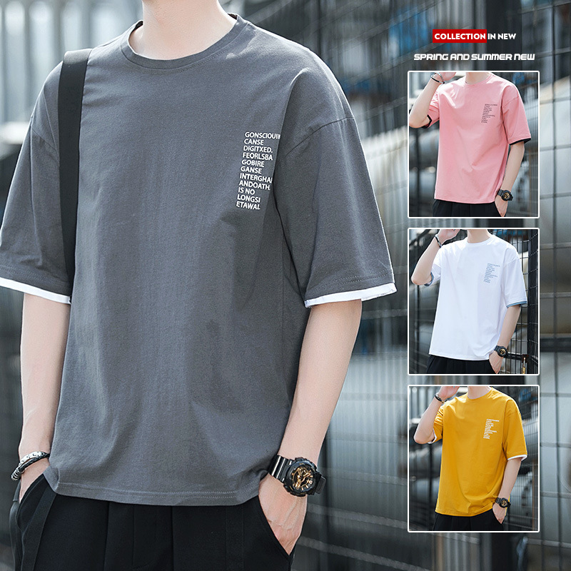 Short-sleeved t-shirt male Korean style...