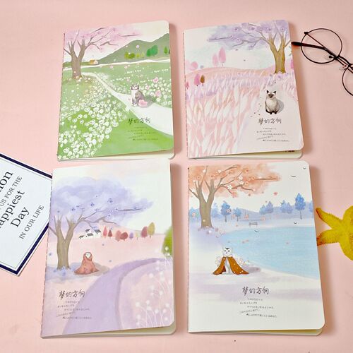 Cartoon notebook A5 creative sewing notebook student small fresh thick stitched diary soft copy notepad