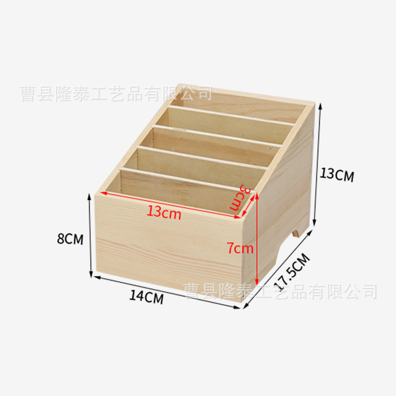 En stock caja de gestión de almacenamiento de teléfono móvil escritorio madera maciza retro multi-rejilla película templada caja de almacenamiento Oficina Conferencia rack de almacenamiento