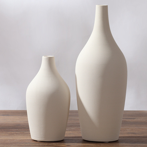 Simple style plain-fired ceramic ornaments, creative vase ornaments, Nordic home decoration ceramic vase ornaments wholesale
