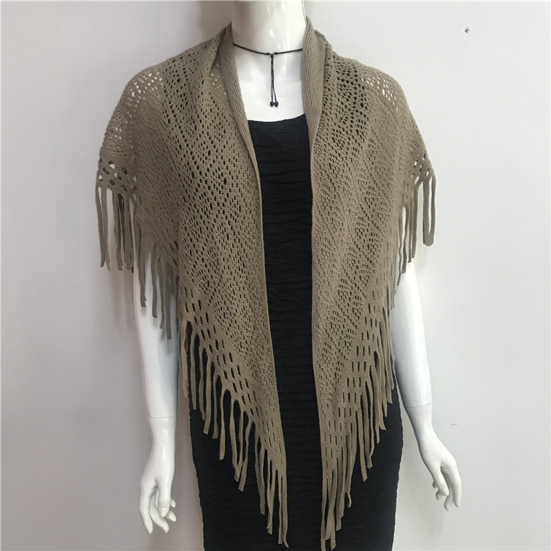 Women's Fashion Solid Color Artificial Wool Tassel Shawls display picture 19