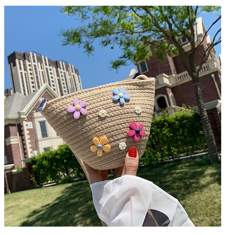 Woven Small Bag Summer New Women's Bag Korean Fashion The Shoulder Messenger Bag Small Fresh Straw Bucket Bag Wholesale Nihaojewelry display picture 10