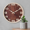 Wholesale imitation wood grain hanging clock 12 -inch European simplicity plastic retro creative clock living room quiet watch