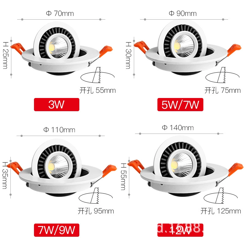 LED lights, spot lighting, rotating ceiling light for living room
