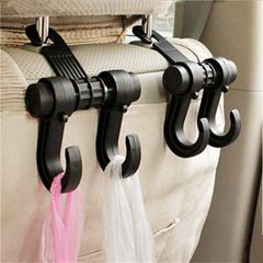 Car multi-purpose hook for shopping bag car seat back double hook car multi-purpose seat back storage plastic hook factory