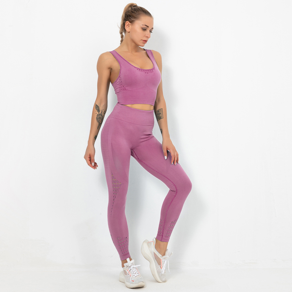 seamless knitted quick-drying sports yoga suits  NSLX12872