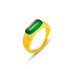 Ethnic agate ring with stone suitable for men and women jade, ethnic style, 24 carat white gold