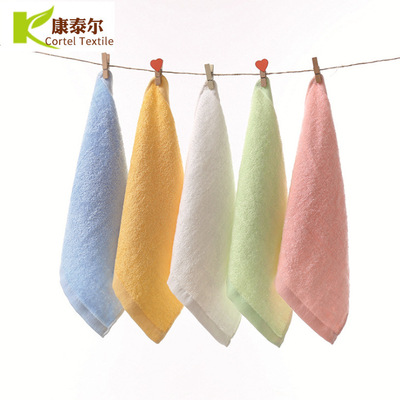 毛巾厂家竹纤维儿童洗脸毛巾洁面方巾柔软吸水童巾定制口水巾定制|ru