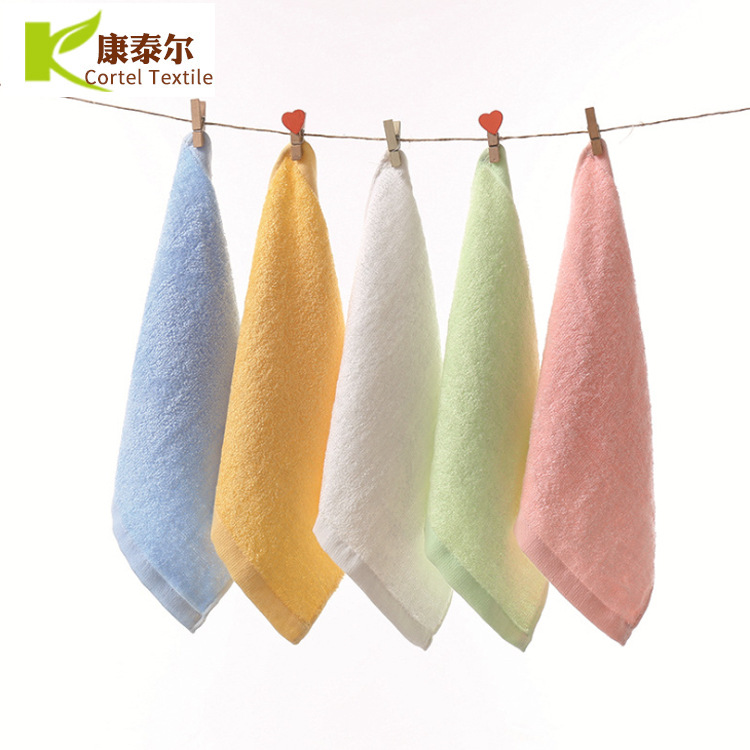 毛巾厂家竹纤维儿童洗脸毛巾洁面方巾柔软吸水童巾定制口水巾定制|ru