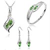 Earrings, necklace, chain, bracelet, set, metal crystal, jewelry, 3 piece set, wholesale