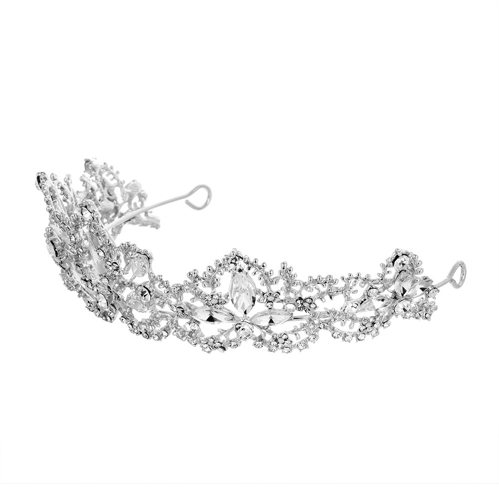 105g Weight Crown Hair Accessories Type Crystal Inlay Material 1 Piece Quantity Daily, Party Occasion Alloy Material Crown Pattern Women's Gender Hollow Out, Inlay Design Shiny, IG Style Style Women's IG Style Shiny Crown Alloy Hollow Out Inlay Crystal Crown 14